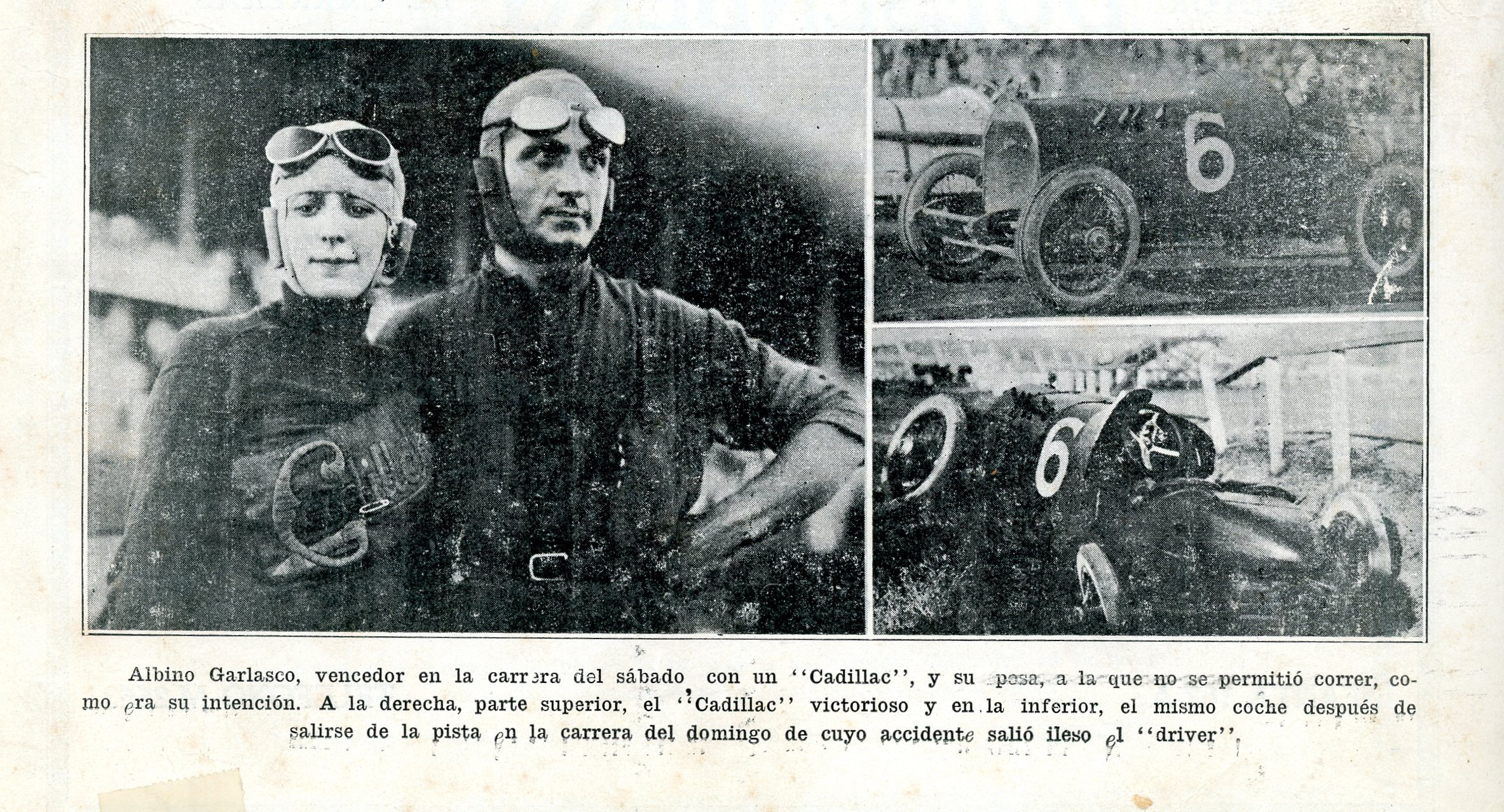 Albino and Elvira Garlasco and the Sunday rollover crash of Cadillac No. 6